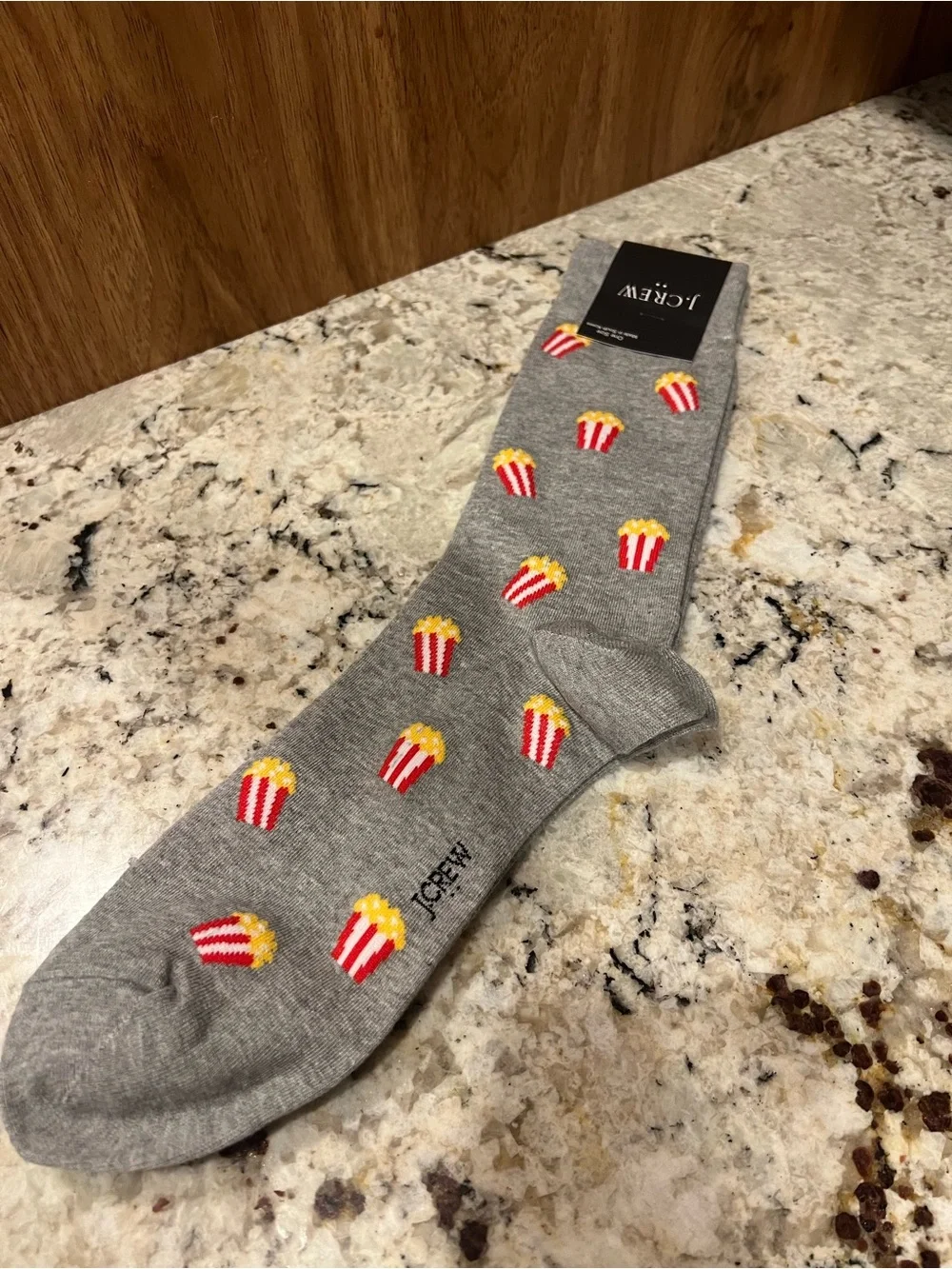 J. Crew Gray Crew Socks with Popcorn Pattern